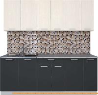 Кухня Интерлиния Мила Лайт 2.1 (вудлайн кремовый/антрацит) картинка