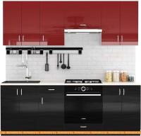Кухня Сивирин-Компани Клео глосс 2.2 (черный глянец\бургундский глянец) картинка