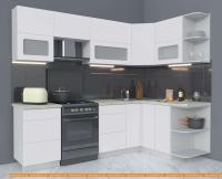 Кухня Интерлиния Мила Матте 1.5x2.5 Б правая (белый/белый/опал светлый) картинка