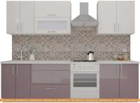 Кухня ВерсоМебель ВерсоЛайн 8-2.2 (белый 001/глициния 029) картинка