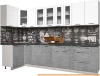 Кухня Интерлиния Мила Пластик 1.2x3.1 (мрамор/белый глянец/кастилло темный) картинка