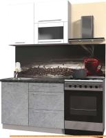 Кухня Интерлиния Мила Пластик 1.9 В (мрамор глянец/белый глянец/кастилло темн.) картинка