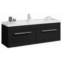 Тумба под умывальник Акватон Мадрид 100 М 2 ящика черный глянец картинка