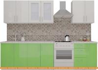 Кухня ВерсоМебель ВерсоЛайн 7-2.3 (белый 001/яблоко 005) картинка