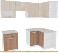 Кухня ВерсоМебель Эко-5 1.2x2.1 правая (ясень шимо светлый/ясень шимо темный) картинка