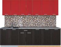 Кухня Интерлиния Мила Лайт 2.6 (красный/дуб венге) картинка