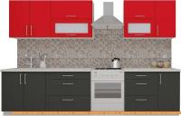 Кухня ВерсоМебель ВерсоЛайн 6-2.6 (красный чили/антрацит) картинка