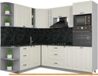 Кухня Интерлиния Мила Деко 1.88x2.4 левая (слон кость-слон кость-кастилло темный) картинка