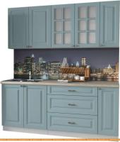 Кухня Интерлиния Мила Деко 1.9 Б (океан/травертин серый) картинка