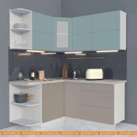 Кухня Интерлиния Мила Матте 1.5x1.7 А правая (океан-луна-травертин серый) картинка