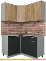 Кухня Интерлиния Мила Лайт 1.2x1.4 (дуб золотой-антрацит-дуб бунратти) картинка