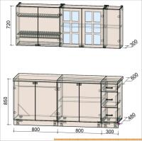 Кухня Интерлиния Мила Деко 1.9 А (белый/кастилло темный) картинка