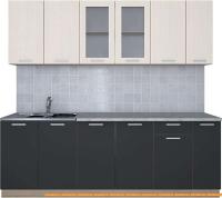 Кухня Интерлиния Мила 23 (антрацит/вудлайн кремовый) картинка