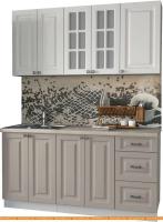 Кухня Интерлиния Мила Деко 1.6 Б (белый/луна/травертин серый) картинка