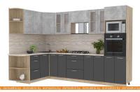 Кухня Интерлиния Мила 1.68x3.0 левая (бетон-антрацит-травертин) картинка