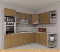 Кухня Интерлиния Мила Gloss 1.88x2.8 правая (капучино-капучино) картинка