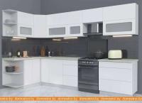 Кухня Интерлиния Мила Матте 1.5x3.3 Б правая (белый-белый-опал светлый) картинка