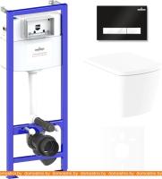 Унитаз Lavinia Boho Relfix Aveo Rimless 6 в 1 75110242 (черный/белый пластик) картинка