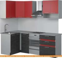 Кухня Иволанд Трейд Ярко-красная 170-220-120 левая (красный/темное дерево) картинка