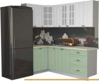 Кухня Интерлиния Мила Деко 1.2x2.1 (мята/белый/опал светлый) картинка