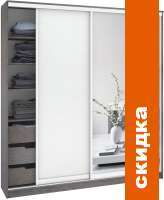 Шкаф-купе Кортекс-мебель Сенатор ШК12-45 Классика ДСП с зеркалом (береза/белый) картинка