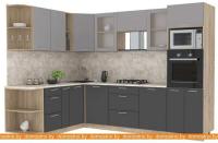 Кухня Интерлиния Мила 1.88x2.8 левая (серебристый-антрацит-малага) картинка