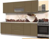 Кухня Интерлиния Мила Пластик 2.4 В (капучино глянец/опал светлый) картинка