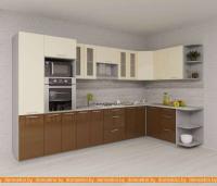 Кухня Интерлиния Мила Gloss 1.68x3.4 правая (ваниль-шоколад) картинка