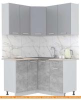 Кухня Интерлиния Мила Лайт 1.2x1.4 (серебристый-бетон-бискайская сосна) картинка