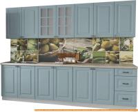 Кухня Интерлиния Мила Деко 2.8 А (океан/травертин серый) картинка