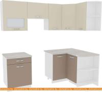 Кухня ВерсоМебель Эко-5 1.2x2.1 правая (латте/бежевый) картинка