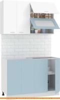 Кухня Кортекс-мебель Корнелия Мара 1.2м без столешницы (белый/голубой) картинка