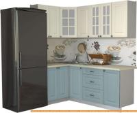 Кухня Интерлиния Мила Деко 1.2x2.0 (слоновая кость/океан/опал светлый) картинка