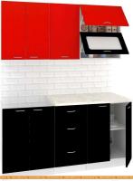 Кухня Кортекс-мебель Корнелия Мара 1.6м (красный/черный/мадрид) картинка