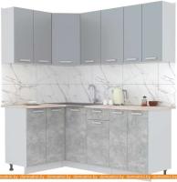 Кухня Интерлиния Мила Лайт 1.2x2.0 (серебристый-бетон-бискайская сосна) картинка