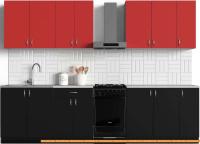 Кухня S-Company Клео колор 2.5 (черный/красный) картинка