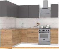Кухня Интермебель Микс Топ-27 1.9x1.72м левая (графит серый-дуб крафт зол-дуб зол) картинка