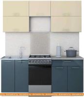 Кухня Интерлиния Мила Gloss 50-18 (ваниль/асфальт) картинка