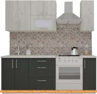 Кухня ВерсоМебель ВерсоЛайн 2-1.5 (дуб крафт белый/антрацит) картинка
