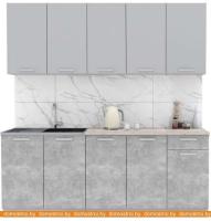 Кухня Интерлиния Мила Лайт 2.0 (серебристый-бетон-бискайская сосна) картинка