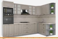 Кухня Интерлиния Мила Деко 1.68x3.0 правая (луна-луна-травертин серый) картинка