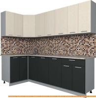 Кухня Интерлиния Мила Лайт 1.2x2.4 (вудлайн кремовый/антрацит) картинка