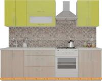 Кухня ВерсоМебель ВерсоЛайн 6-2.0 (зеленый лайм/ясень шимо светлый) картинка