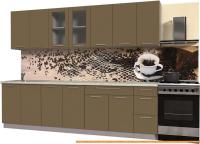 Кухня Интерлиния Мила Пластик 2.8 Б (капучино глянец/опал светлый) картинка