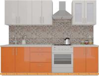 Кухня ВерсоМебель ВерсоЛайн 7-2.1 (белый 001/манго 007) картинка