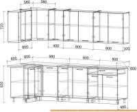 Кухня Интерлиния Мила Лайт 1.2x2.6 (серебро/антрацит) картинка