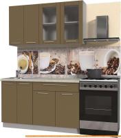 Кухня Интерлиния Мила Пластик 1.4 Б (капучино глянец/опал светлый) картинка