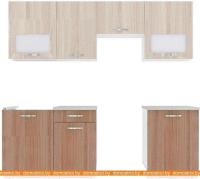 Кухня ВерсоМебель Эко-5 2.2 (ясень шимо светлый/ясень шимо темный) картинка