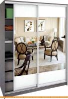 Шкаф-купе Кортекс-мебель Сенатор ШК11 Геометрия ДСП зеркало (береза/белый) картинка