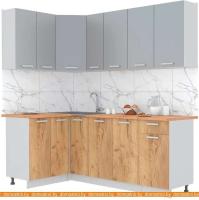 Кухня Интерлиния Мила Лайт 1.2x2.1 (серебристый-дуб золотой-дуб бунратти) картинка